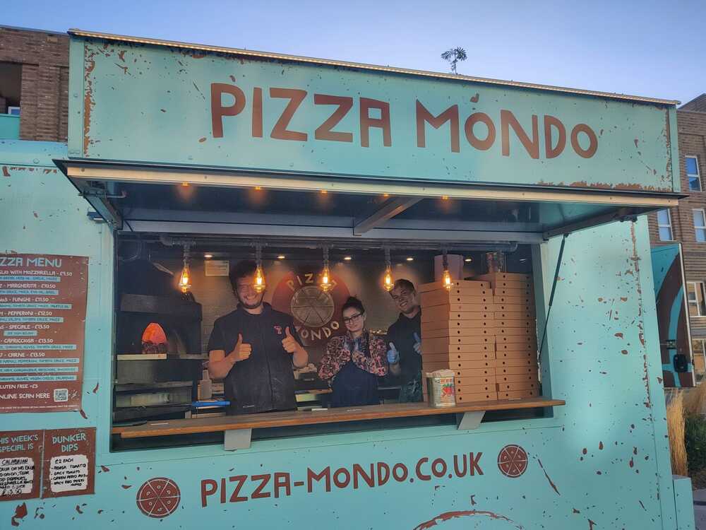Pizza Mondo's truck and team
